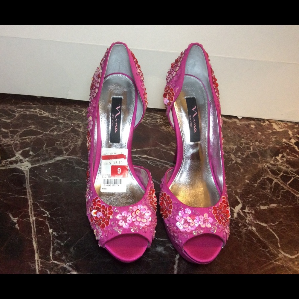 Beautiful Nina Sadi-LS Sz 9 Fuschia Heels